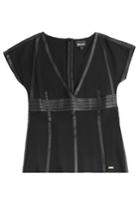 Just Cavalli Just Cavalli Top With Leather Trim - Black