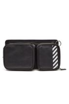 Off-white Off-white Leather Diagonal Print Hip Bag