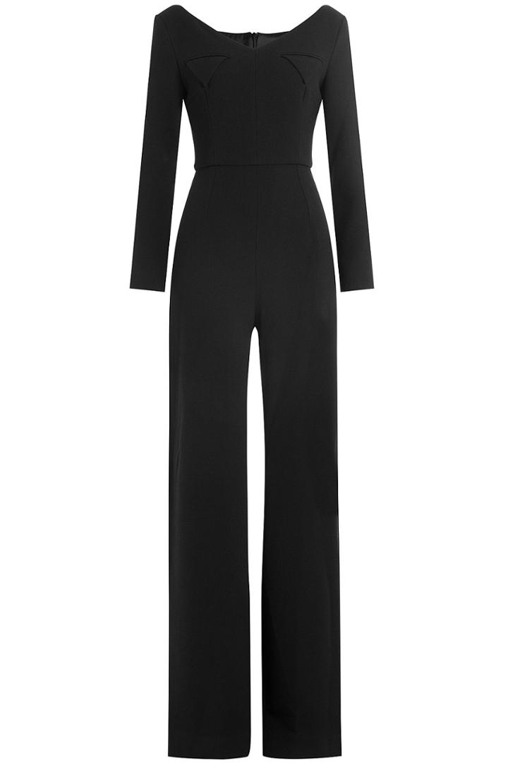 Emilia Wickstead Emilia Wickstead Wide Leg Wool Jumpsuit - Black