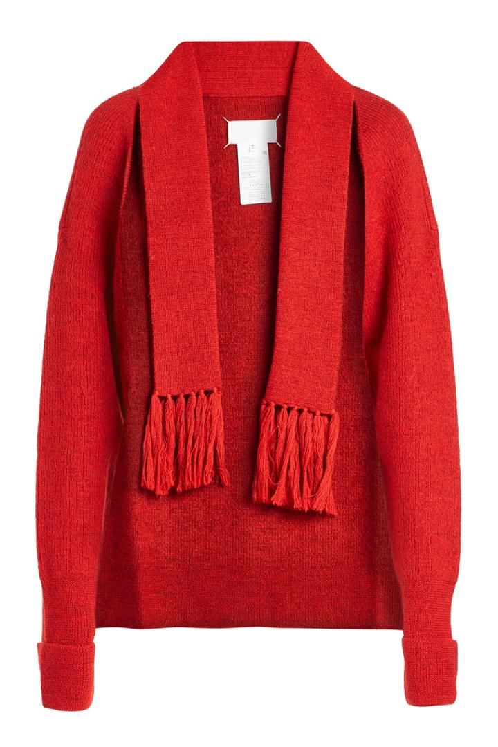Maison Margiela Maison Margiela Wool Cardigan With Fringed Scarf
