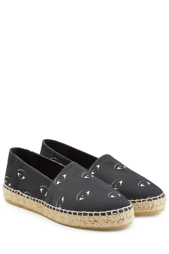 Kenzo Kenzo Printed Cotton Espadrilles - Black
