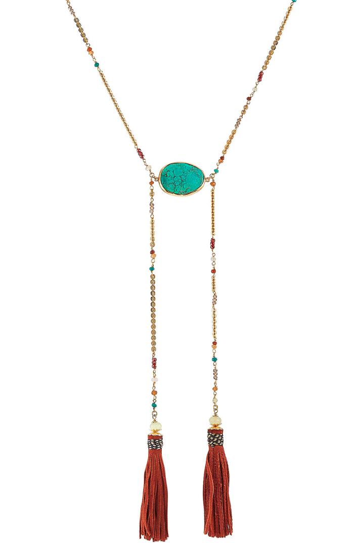 Gas Bijoux Gas Bijoux Serti Tie Long Gold Plated Necklace - Multicolor