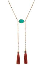 Gas Bijoux Gas Bijoux Serti Tie Long Gold Plated Necklace - Multicolor