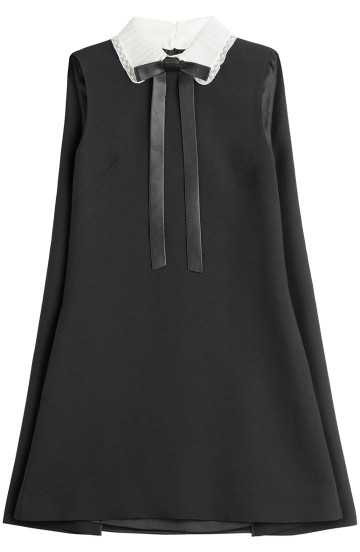 Valentino Wool-silk Cape Dress