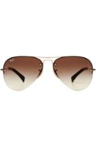 Ray-ban Ray-ban Flat Metal Aviator Sunglasses - Brown