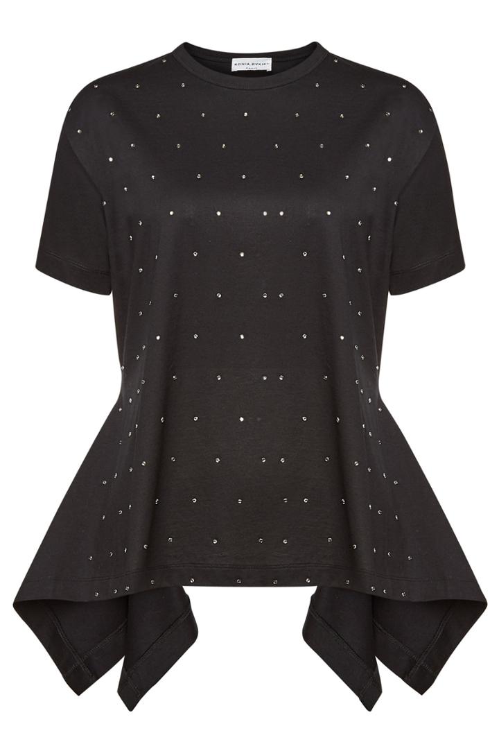 Sonia Rykiel Sonia Rykiel Cotton T-shirt With Crystals