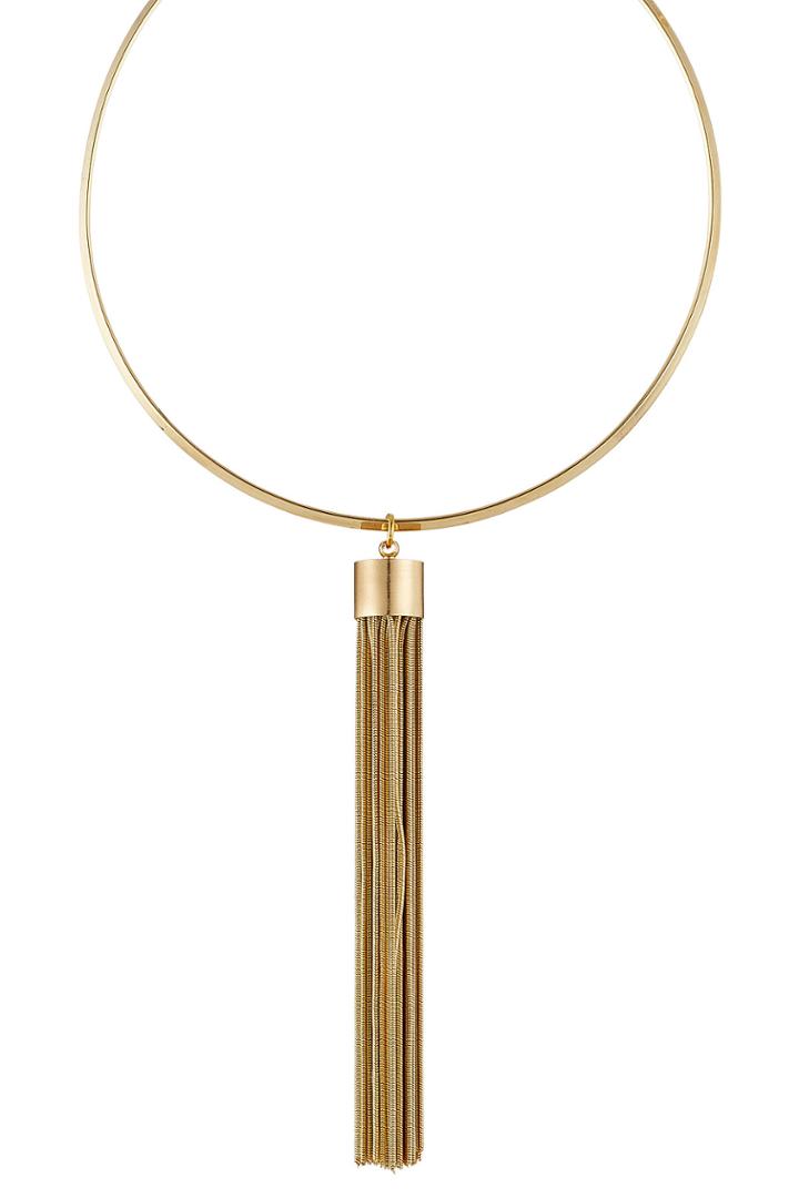 Kenneth Jay Lane Kenneth Jay Lane Choker With Chain Tassel - Gold