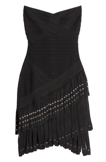 Herv L Ger Fringed Bandage Dress