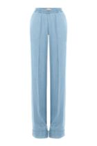 Michael Kors Collection Michael Kors Collection Wide Leg Chambray Pants - Blue
