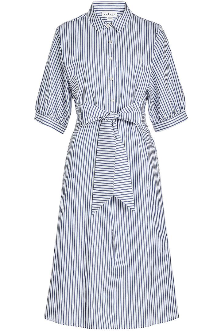 Velvet Velvet Penelope Striped Cotton Shirt Dress