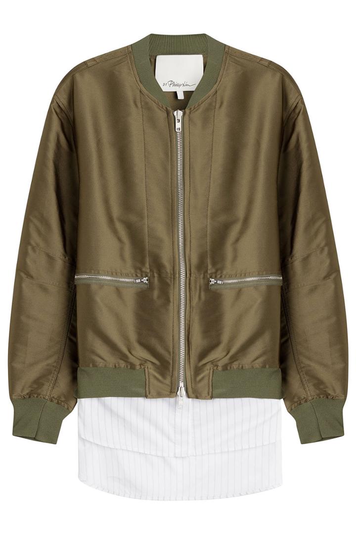 3.1 Phillip Lim 3.1 Phillip Lim Bomber Jacket With Silk Cardigan Lining
