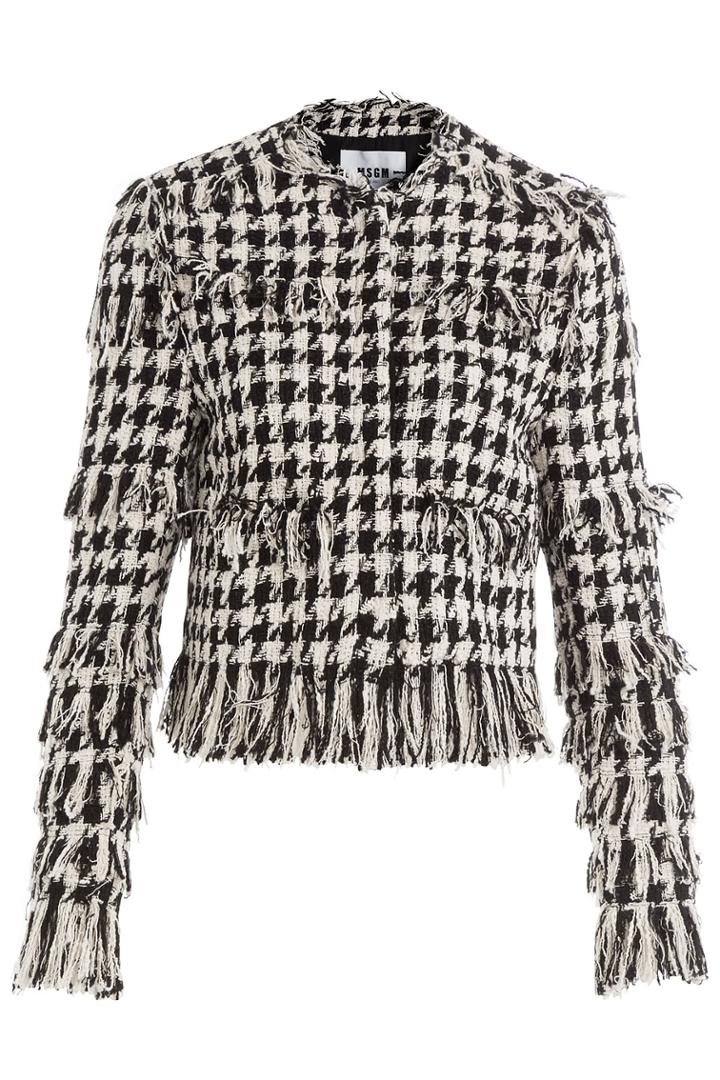 Msgm Msgm Fringed Jacket - Black