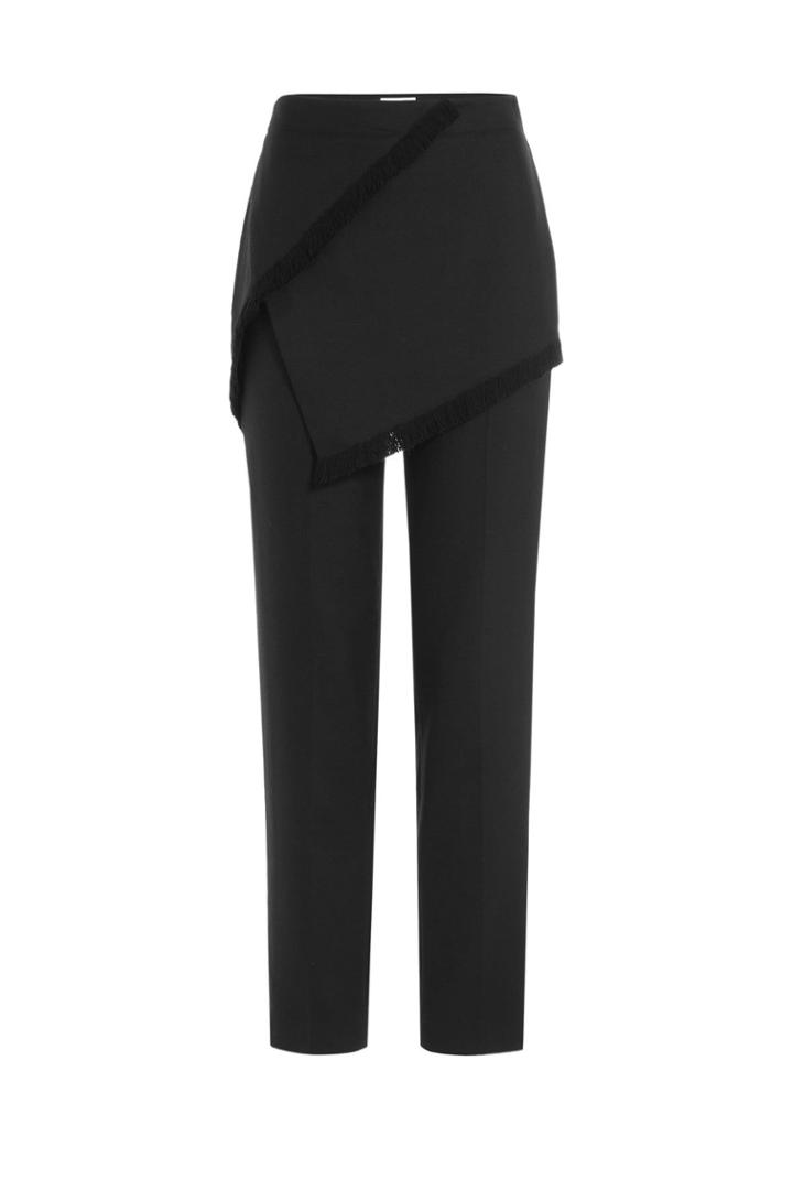 3.1 Phillip Lim 3.1 Phillip Lim Tapered Wool Pants With Fringed Asymmetric Skirt