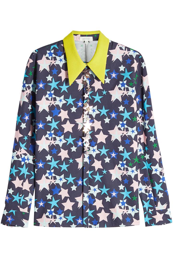 Delpozo Delpozo Printed Cotton Shirt With Embellishments