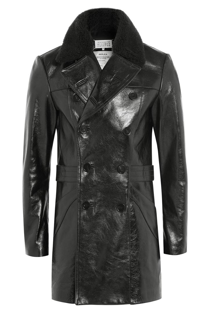 Maison Margiela Maison Margiela Leather Coat - Black
