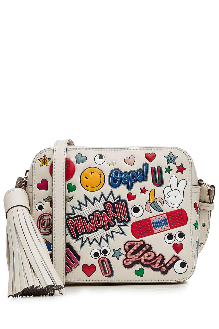 Anya Hindmarch Anya Hindmarch All Over Stickers Leather Crossbody Shoulder Bag