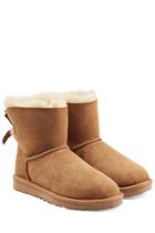 Ugg Australia Ugg Australia Sheepskin Bailey Mini Knit Bow Boots - Brown