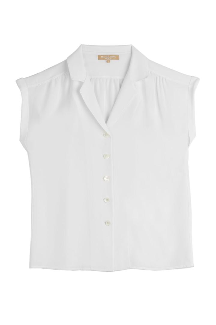 Michael Kors Michael Kors Sleeveless Silk Blouse - White