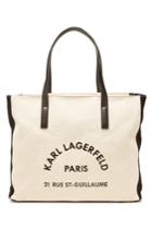 Karl Lagerfeld Karl Lagerfeld K/rue Canvas Shopper With Leather