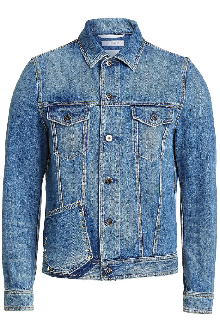 Valentino Valentino Denim Jackets With Rock Stud Detail