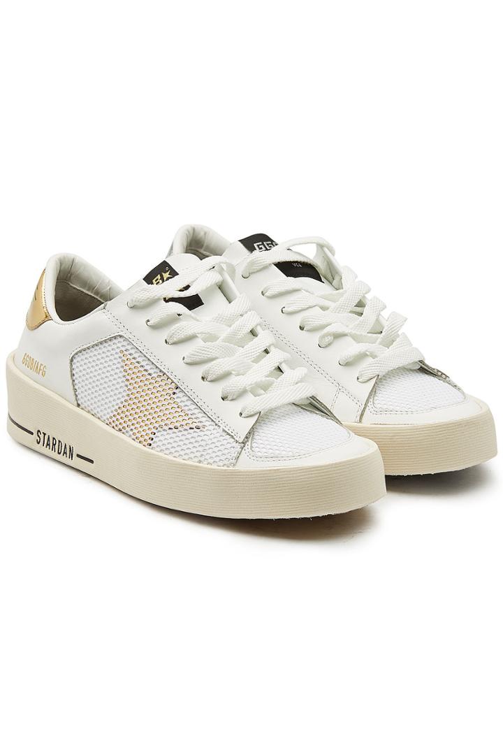 Golden Goose Golden Goose Stardan Leather Sneakers With Mesh