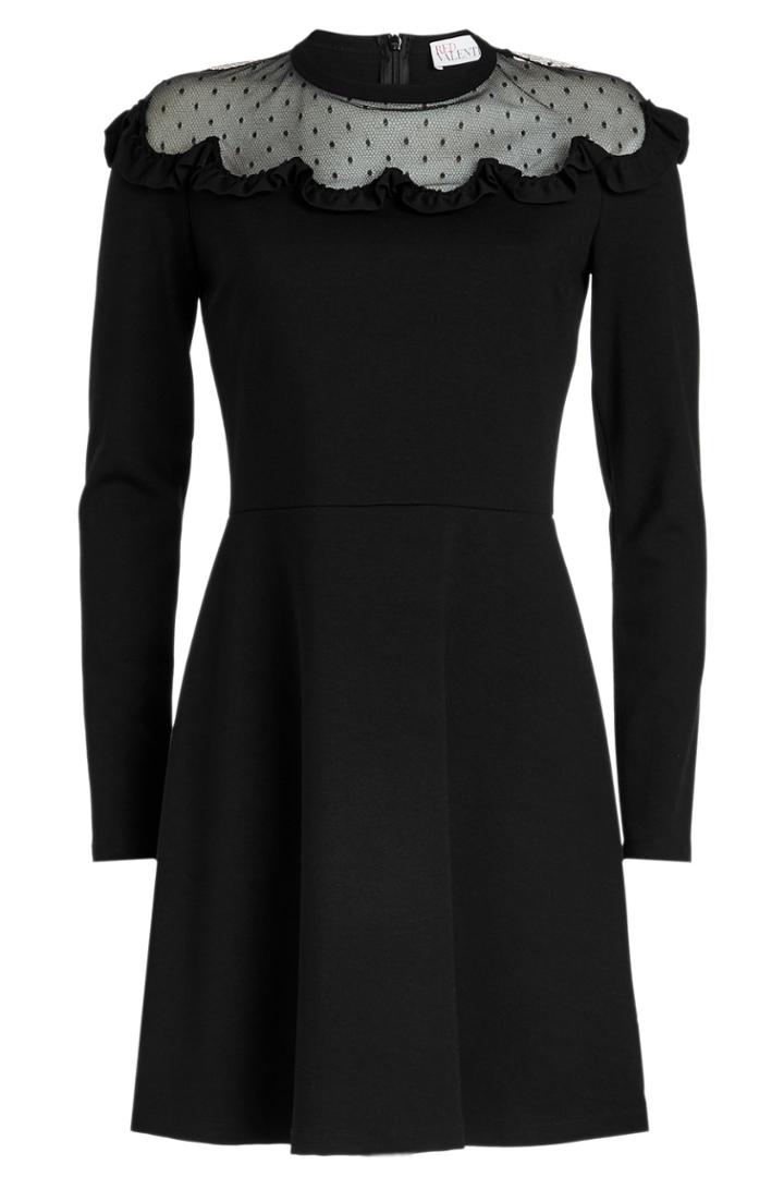 Red Valentino Red Valentino Jersey Dress With Point D'esprit
