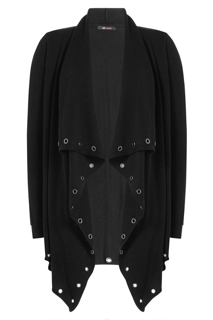 Ella Moss Ella Moss Asha Poncho Cardigan With Eyelets - Black