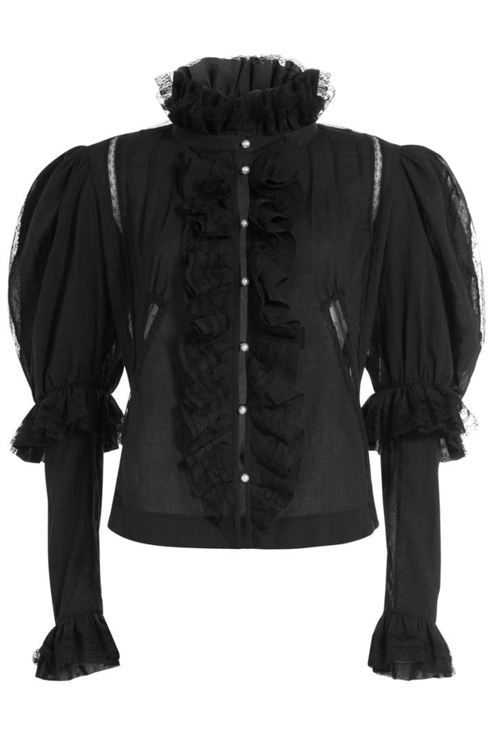 Natasha Zinko Natasha Zinko Cotton Blouse With Ruffles - Black