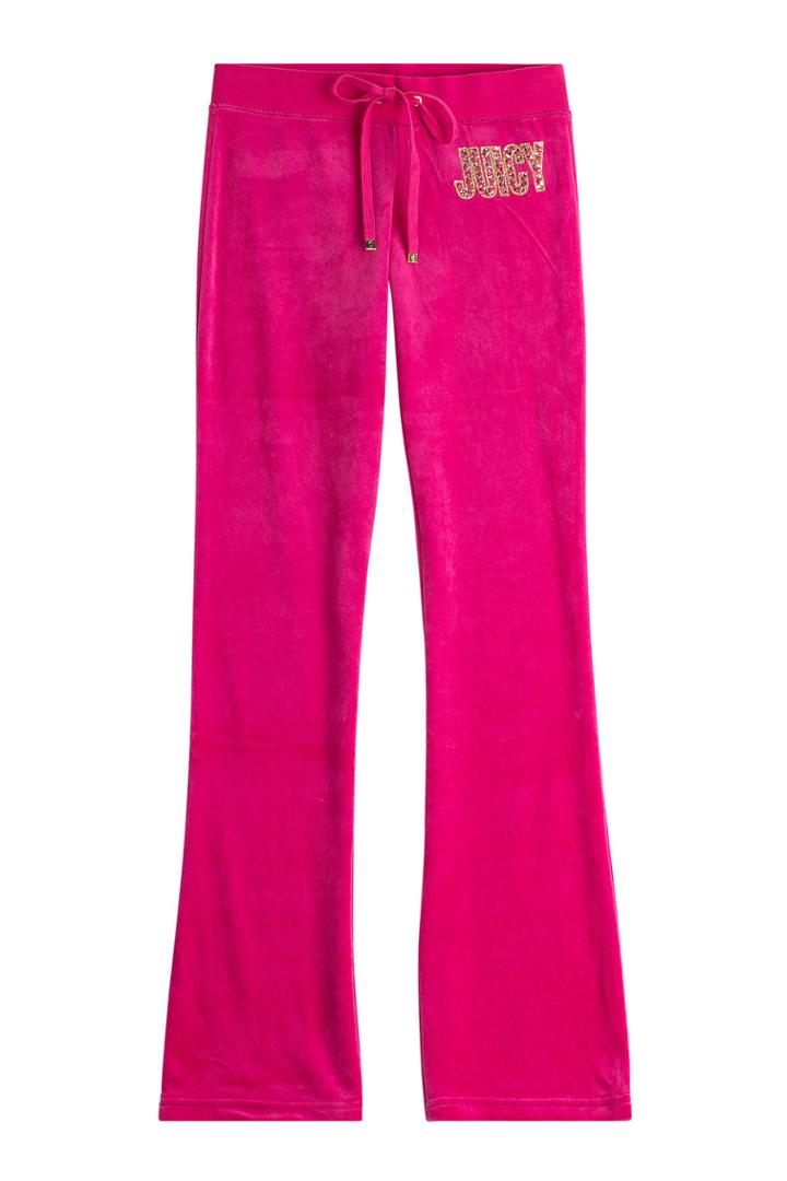 Juicy Couture Juicy Couture Embellished Velour Track Pants - Red