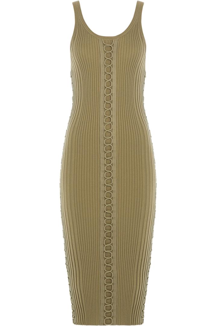 Alexander Wang Alexander Wang Cotton Dress With Lace-up Detail - Green