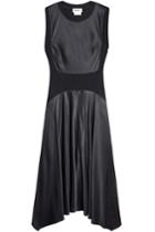 Dkny Dkny Satin Dress With Ribbed Panels - Black