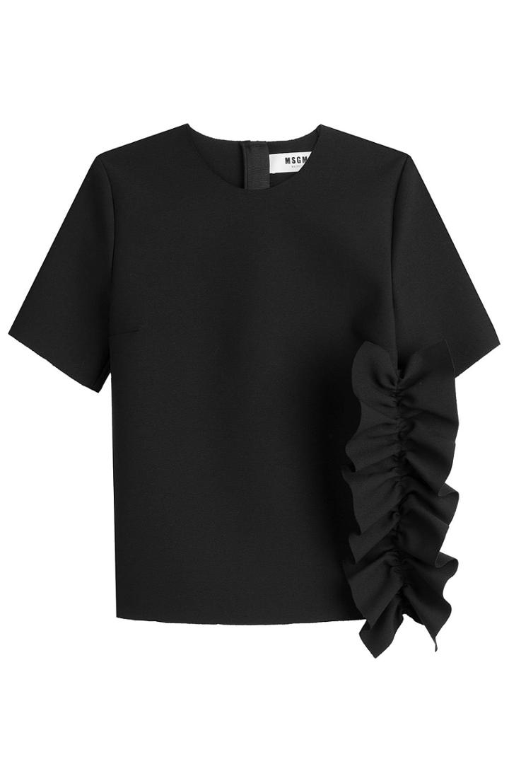 Msgm Msgm Top With Ruffles - Black