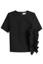 Msgm Msgm Top With Ruffles - Black