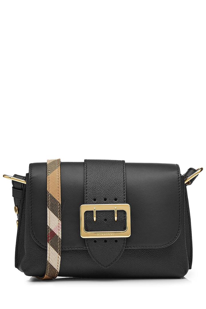 Burberry London Burberry London Leather Shoulder Bag With Buckle Detail