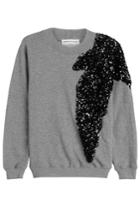 Sonia Rykiel Sonia Rykiel Sequin Embellished Cotton Sweatshirt - Grey