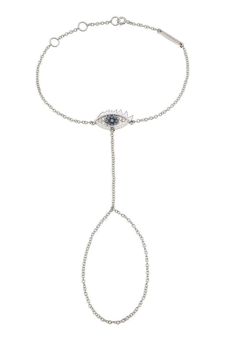 Delfina Delettrez Delfina Delettrez 18kt Gold Bracelet And Ring With Diamonds And Sapphires - Silver