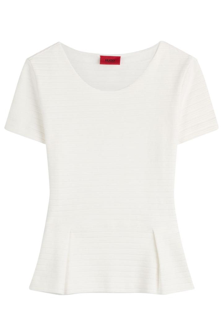Hugo Hugo Cotton Top With Peplum - White