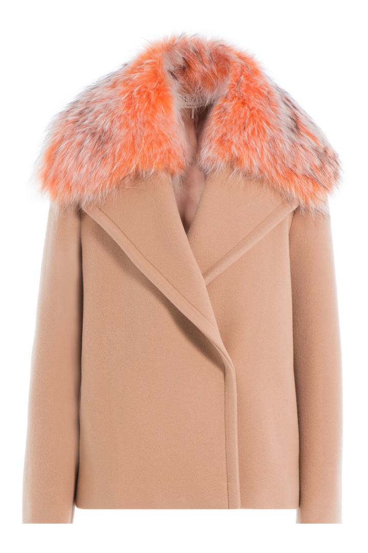 Emilio Pucci Emilio Pucci Virgin Wool Jacket With Raccoon Fur Collar - Camel