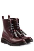 Brunello Cucinelli Brunello Cucinelli Leather Boots With Embellished Tassels - Red