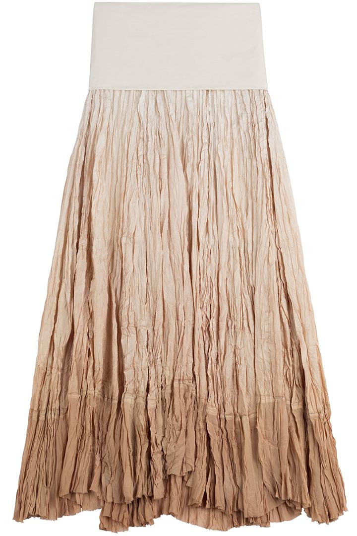 Donna Karan New York Donna Karan New York Crinkled Silk Maxi Skirt - Beige