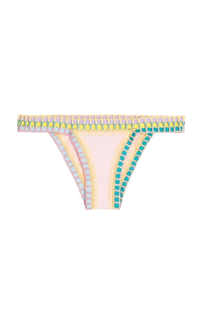 Kiini Kiini Lolo Bikini Bottoms With Hand Crocheted Trim - Multicolor