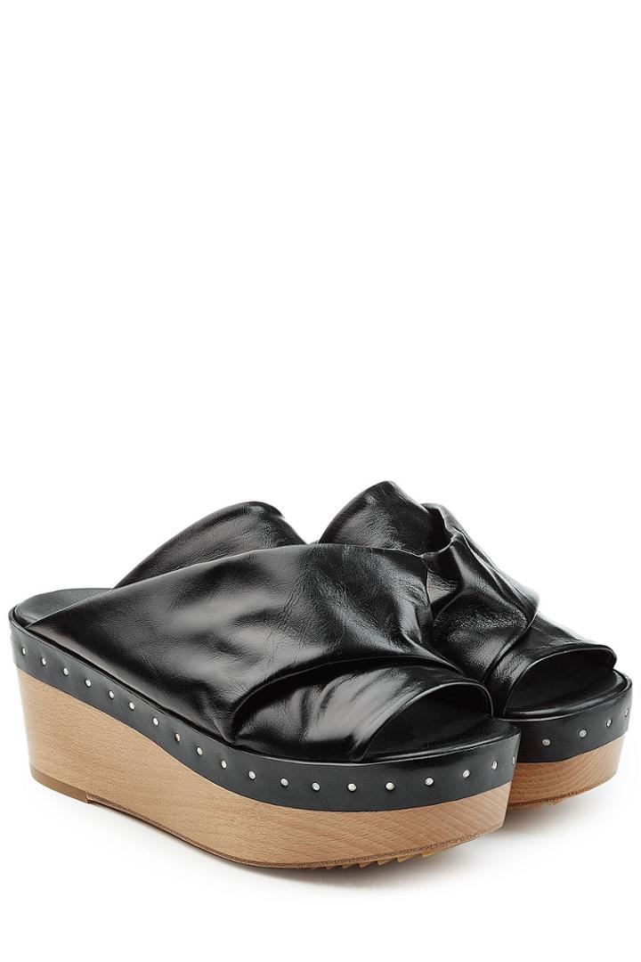 Rick Owens Rick Owens Embellished Leather Wedges