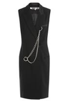 Mcq Alexander Mcqueen Mcq Alexander Mcqueen Wool Dress With Chain Detail - Black