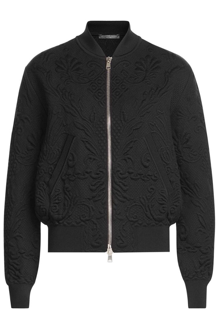 Alexander Mcqueen Alexander Mcqueen Bomber Jacket With Wool And Cashmere - Black