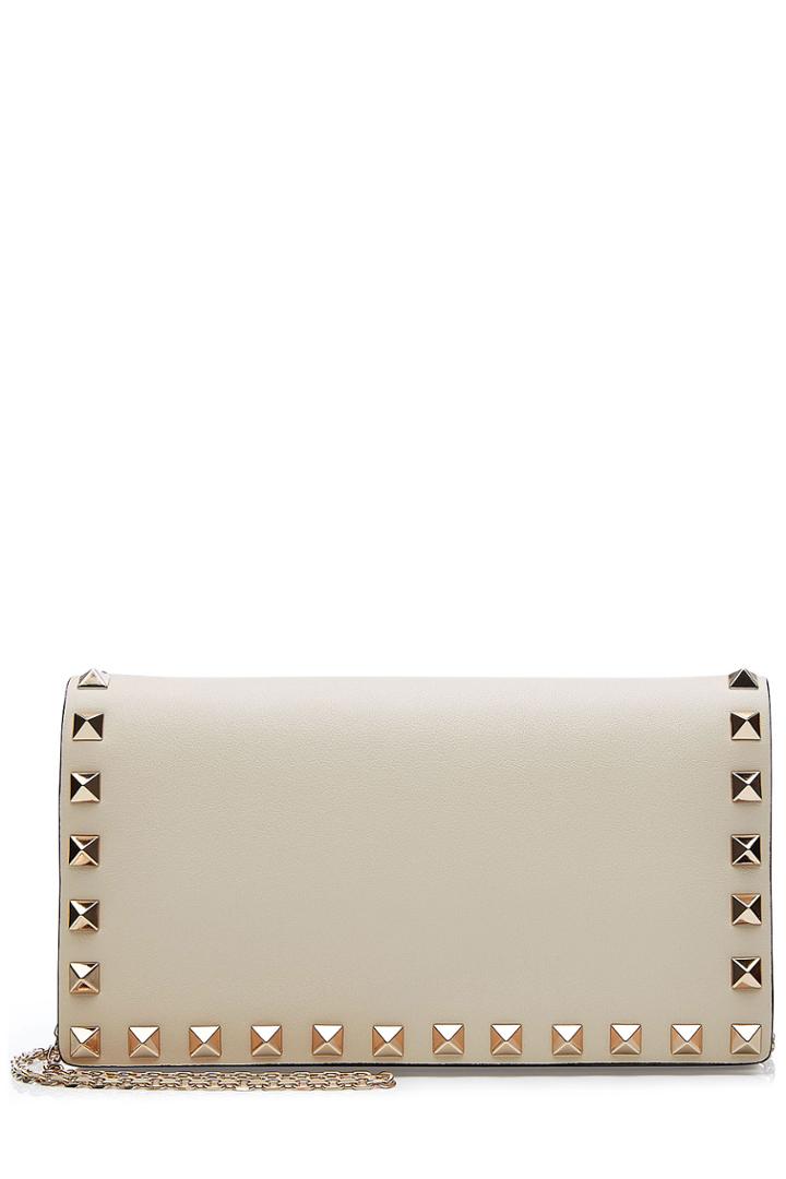 Valentino Valentino Rockstud Leather Shoulder Bag - White