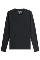 Majestic Majestic Long Sleeved Top With Cotton And Cashmere - Black