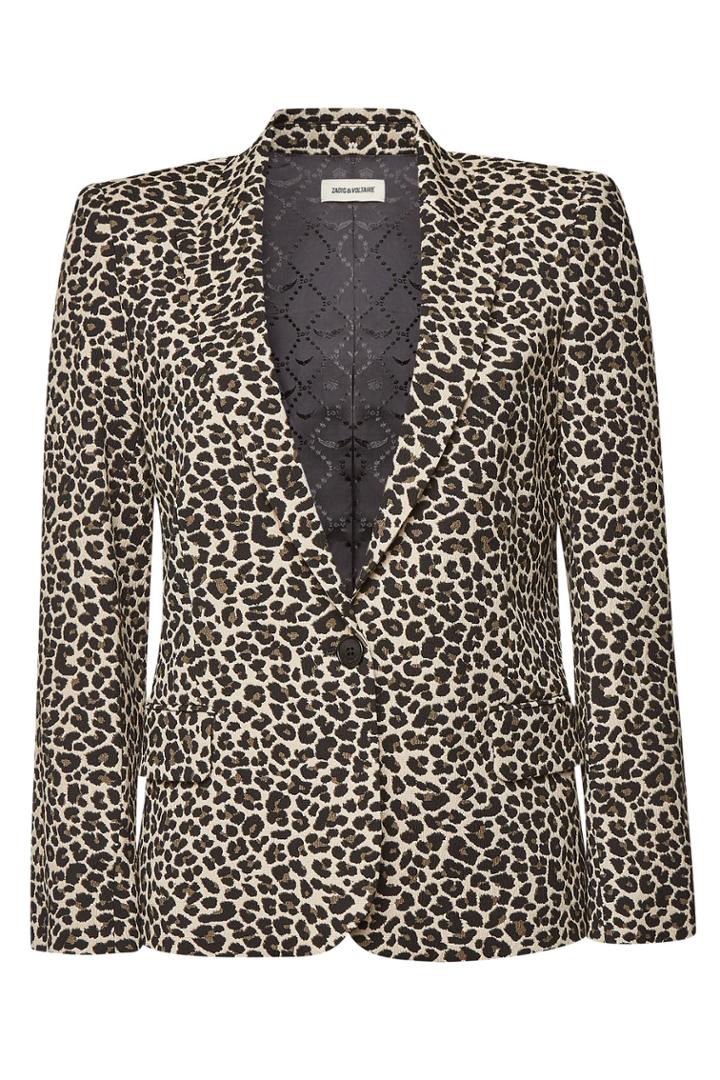 Zadig & Voltaire Zadig & Voltaire Victor Animal Print Jacquard Blazer With Cotton