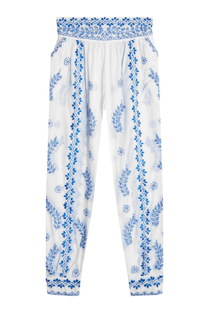 Juliet Dunn Juliet Dunn Embroidered Cotton Pants