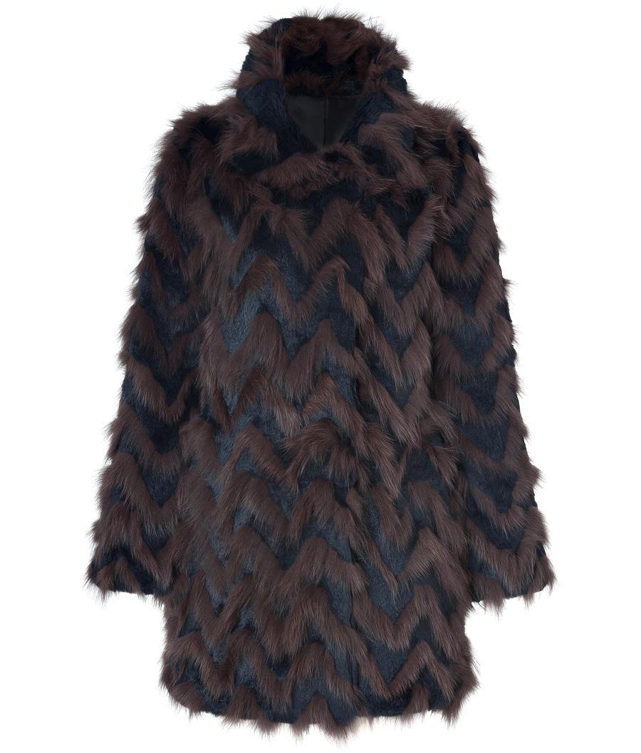 Antik Batik Brown/black Fur Coat | LookMazing