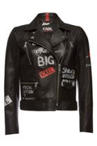 Karl X Kaia Gerber Karl X Kaia Gerber Printed Leather Jacket